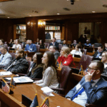 a picture of the IBA's Future Leadership Division in the Indiana House Chambers