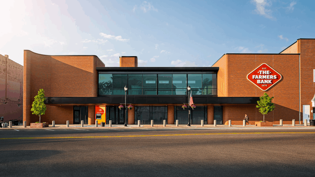 a photo of The Farmers Bank's headquarters in Frankfort