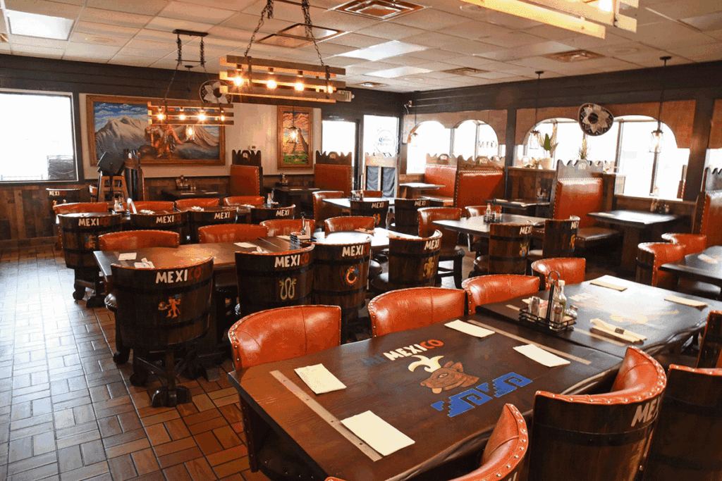 a photo showing the interior of a Mexican restaurant