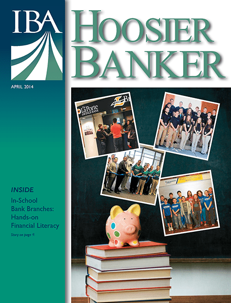 cover of the April 2014 issue of Hoosier Banker magazine