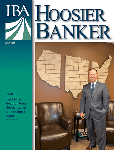 cover of the July 2014 issue of Hoosier Banker magazine