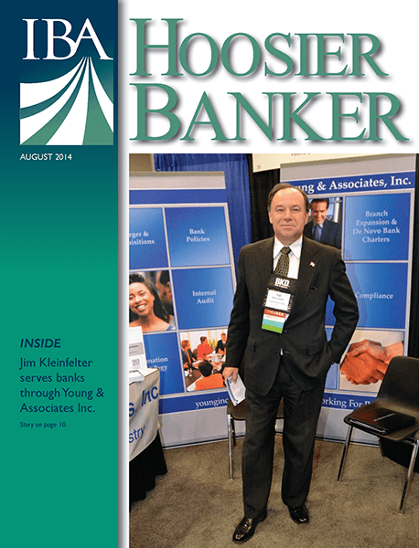 cover of the August 2014 issue of Hoosier Banker magazine