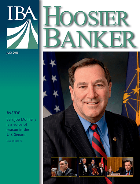 cover of the July 2015 issue of Hoosier Banker magazine