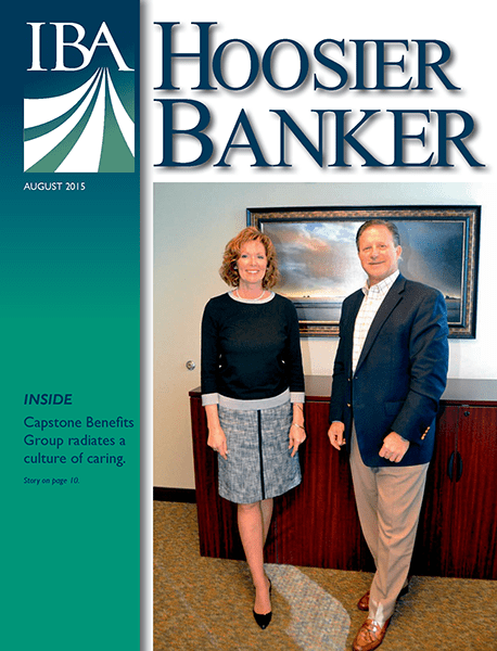 cover of the August 2015 issue of Hoosier Banker magazine