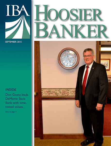 cover of the September 2015 issue of Hoosier Banker magazine