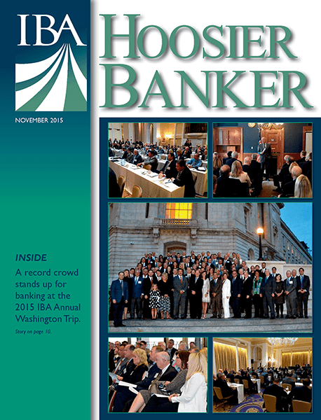 cover of the November 2015 issue of Hoosier Banker magazine