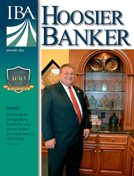 cover of the January 2016 issue of Hoosier Banker magazine