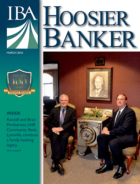 cover of the March 2016 issue of Hoosier Banker magazine