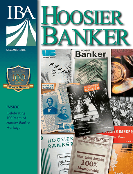cover of the December 2016 issue of Hoosier Banker magazine