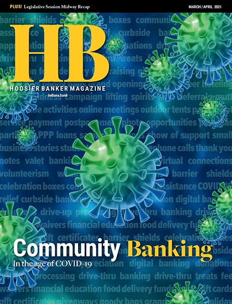 cover of the March/April 2021 issue of Hoosier Banker magazine