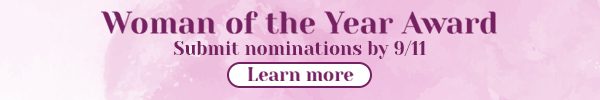 Advertisement promoting IBA's Woman of the Year award