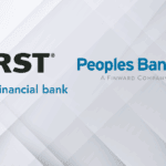 logos of First Financial Bank, Cincinnati, and Peoples Bank, Munster